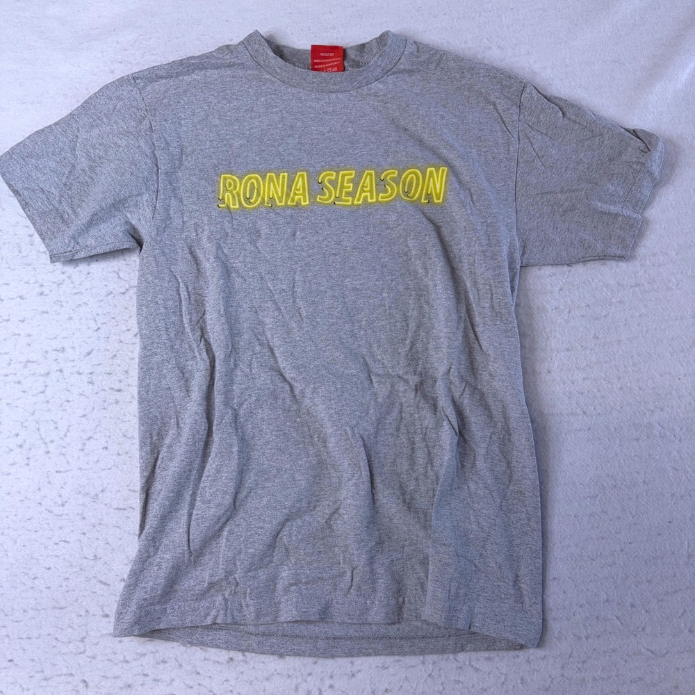 Full Send T-Shirt Mens Medium Gray Rona Season Neon Parrot Graphic